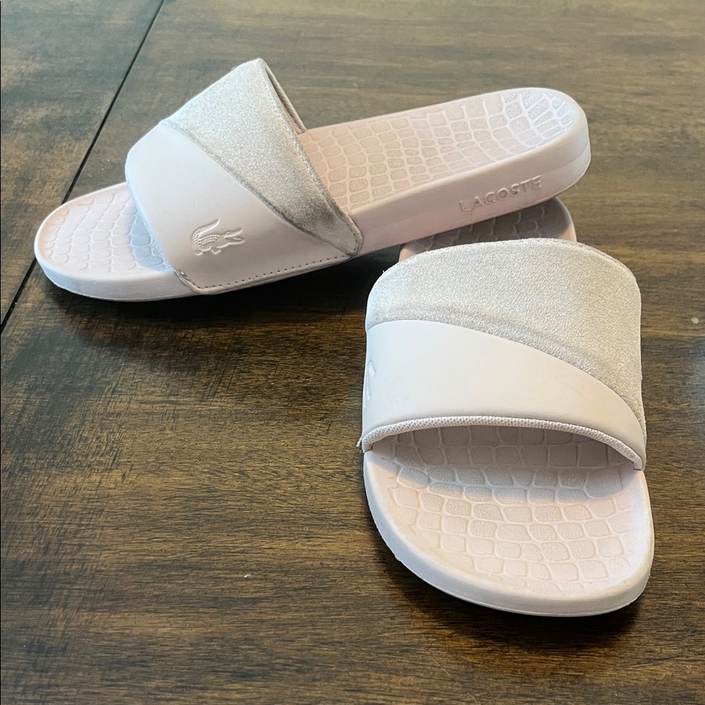 Lacoste Light Pink Slide Sandals